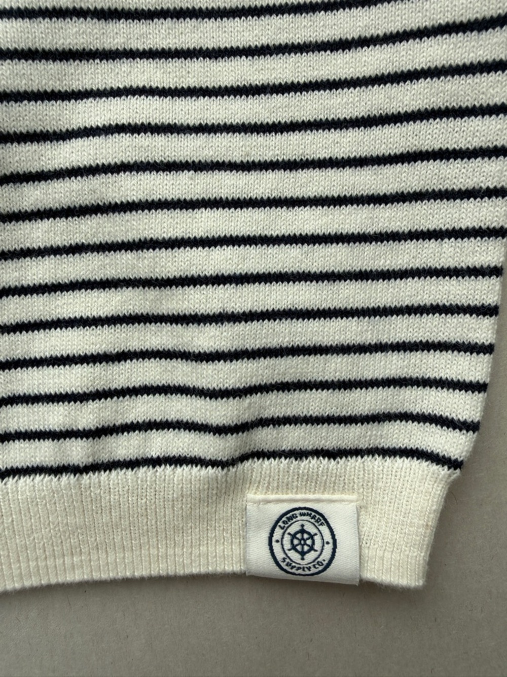Long Wharf Supply Co. Men’s SeaWell Striped Knit Henley Size M - Picture 7 of 10